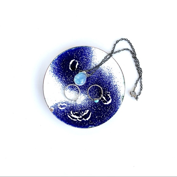 Vintage Enamelled Copper Trinket Dish - Picture 3 of 16